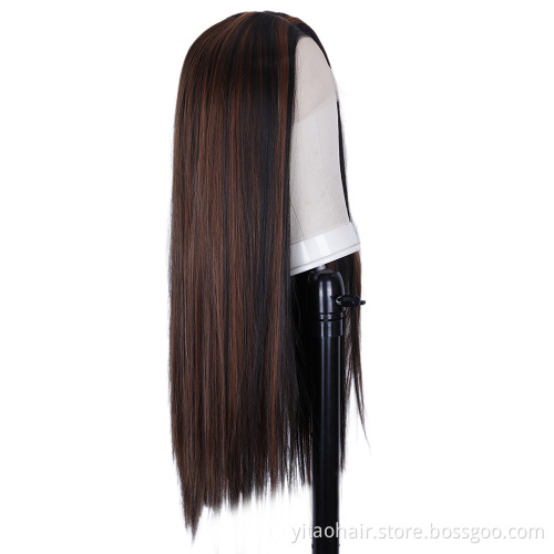 FZY Wholesale Price Good Omens Cosplay P#4/27  with highlights silk straight Synthetic hair Wigs with lace front  Vendor